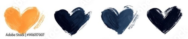 Fototapeta Painted Heart Shapes in Various Hues