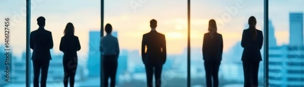 Obraz Blurred image of business people standing in the office