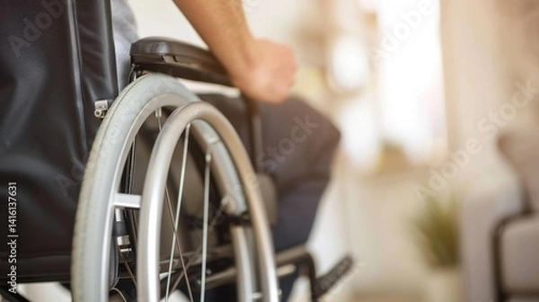 Obraz Assistive devices showcasing independence of people with disabilities, detail shot, in a home setting