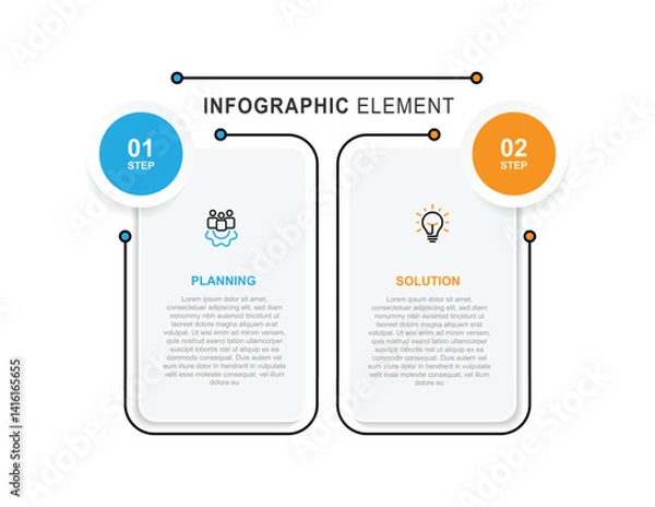 Obraz 2 step column infographic template vector element. 