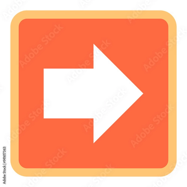 Obraz Arrow Sign Flat Square Icon