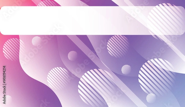 Fototapeta Template Landing Page With Wave Geometric Shape, Lines, Circle. For Design, Presentation, Business. Vector Illustration with Color Gradient.