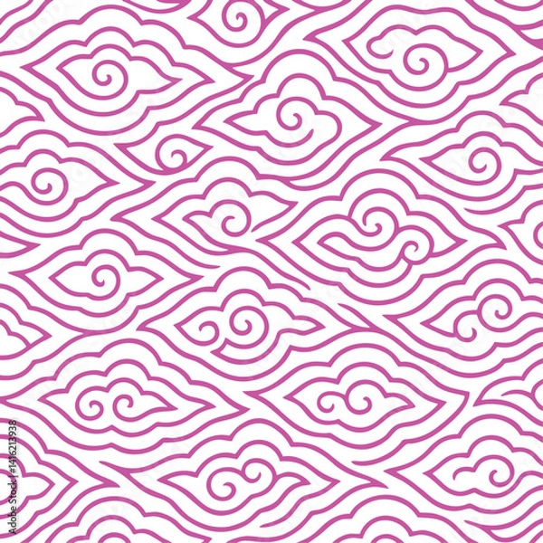 Obraz Indonesian Batik Mega Mendung Pattern – Traditional Cloud Motif from Cirebon