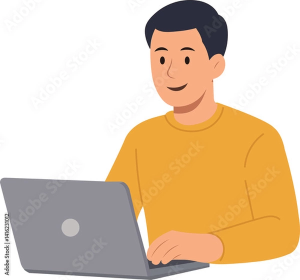 Fototapeta man with laptop