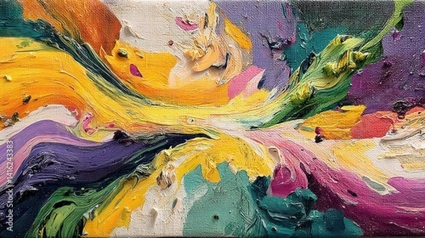 Fototapeta a painting with a lot of colors and swirls,photo stock