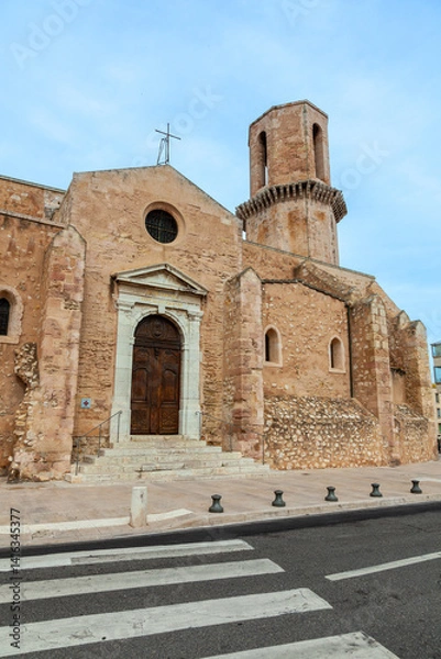 Obraz Church Saint Laurent, Marseille, France. Church St Laurent is parish of fishermen and people of sea. Roman-Provincial church was built in 12th century, dedicated to Apollo