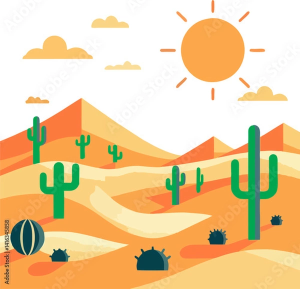 Obraz Minimalist Desert Landscape illustration