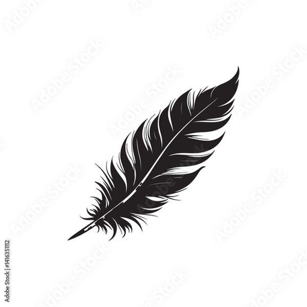 Obraz Fluffy feather silhouette