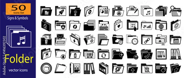 Fototapeta Collection of Vector Icons for Folders and File Management Systems EPS vector.