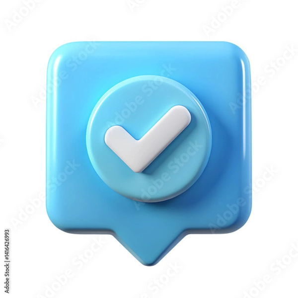Fototapeta Check box icon, 3D render