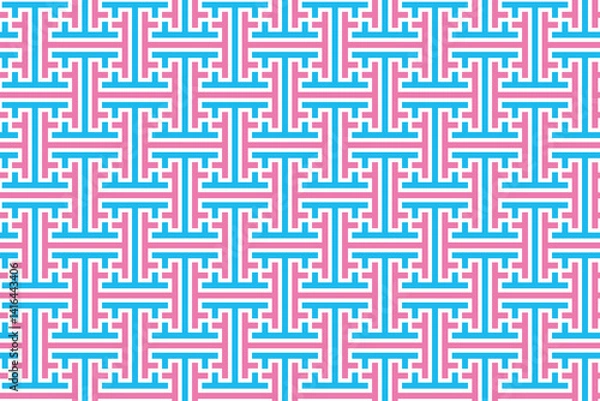 Fototapeta Repeating pattern “AYAORI”. Traditional Japanese pattern. Seamless. Colorful. Suitable for backgrounds and wrapping paper.	

