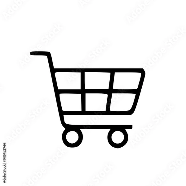 Fototapeta Shopping Cart Icon Hand Drawn Outline Style