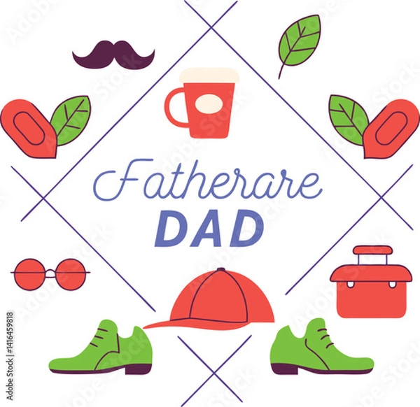Obraz Celebrate Dad - Custom Father's Day Card Template, Printable Dad Appreciation Design, Heartfelt Father's Day Greeting, Party Invitation
