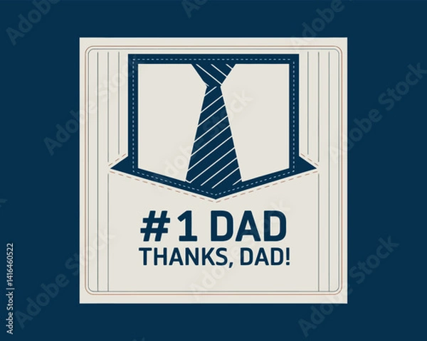 Obraz 1 Dad Thanks Greeting Card, Father's Day Celebration, Happy Dad Day, Family Love, Heartfelt Message, Dad Appreciation, Custom Card Design