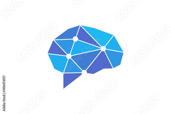 Fototapeta digital brain logo design vector