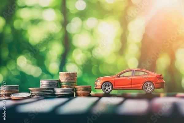 Obraz A vibrant infographic illustrates the benefits of renting a car versus owning one. It presents graphical elements and colorful images that clearly highlight the financial