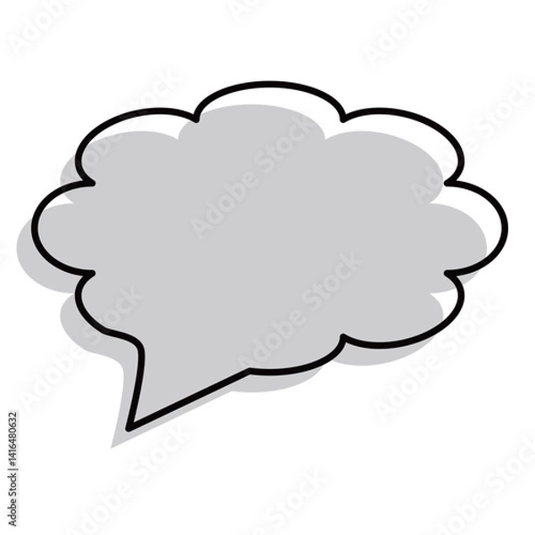 Fototapeta モコモコシンプルフキダシ　グレー