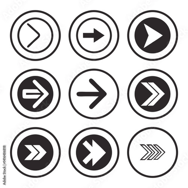 Fototapeta minimalist arrow icons directional symbols vector art illustration design