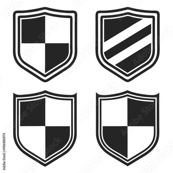 Fototapeta shield icons vector shield icons vector art illustration designart illustration design