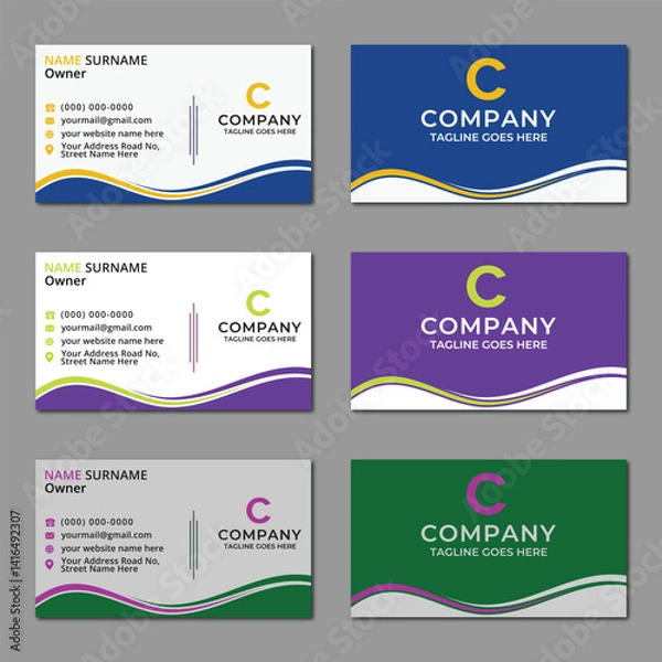 Obraz Corporate Business Card Design Template.
