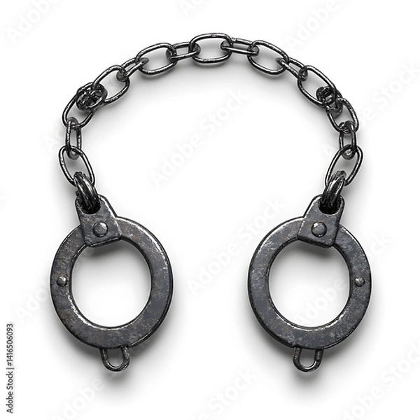 Fototapeta Handcuffs Isolated on white background
