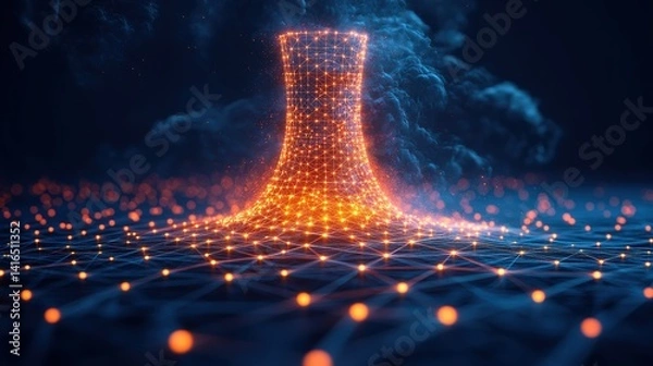 Fototapeta Networked Power Plant Energy Innovation and Digital Transformation
