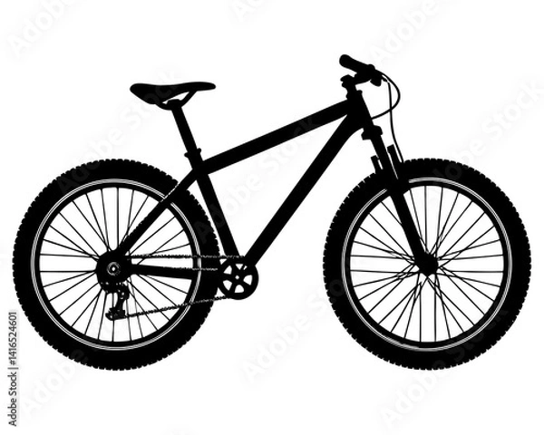Obraz Bicycle vector silhouette illustration isolated on white background