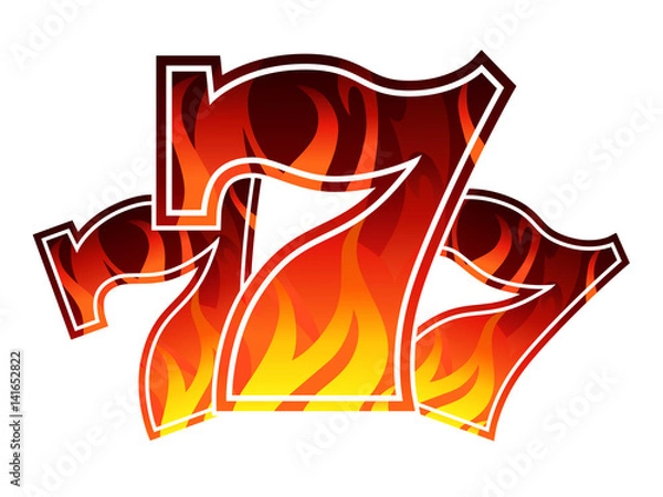 Obraz Triple Lucky Blazing Sevens vector illustration