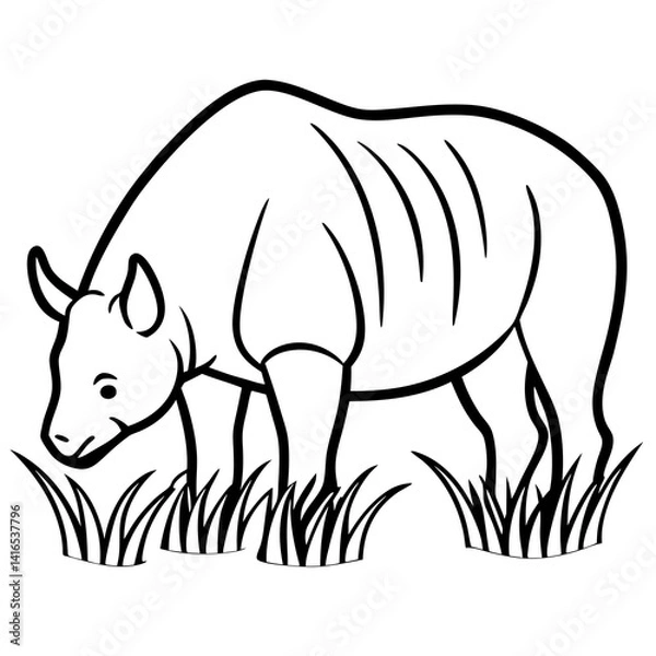 Obraz vector illustration of a rhino