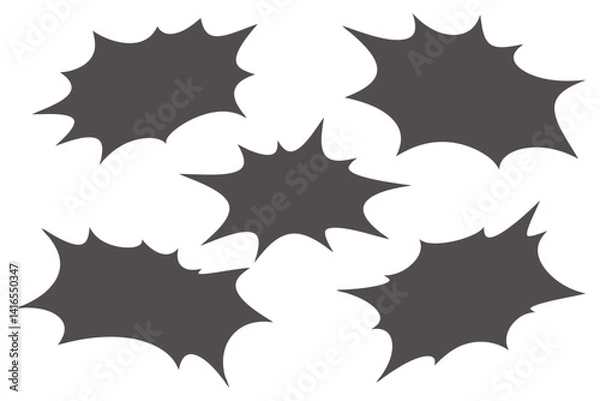 Obraz Comic speech bubble. Vector cartoon manga frame with bomb explosion effect. Boom clouds silhouette for text on white background. Surprise box for sale banner