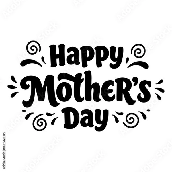 Obraz Stylish, bold Happy Mother's Day graphic for use in marketing materials, social media, and gift packaging.  Suitable for print or digital applications.