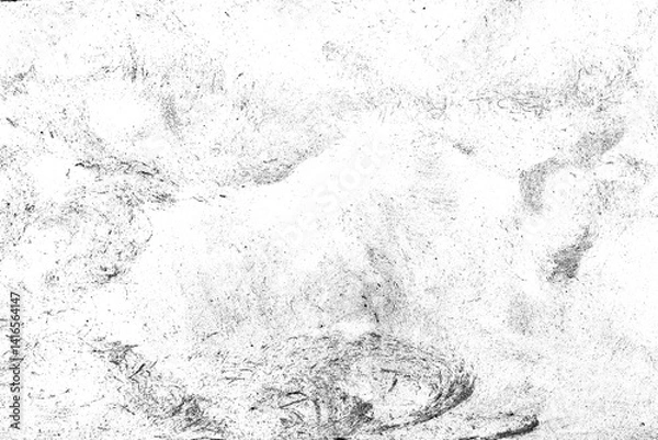 Obraz Black grunge texture with cracks and dirt on transparent background, for overlays and vintage effects
