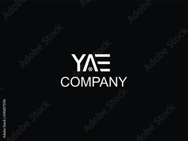 Fototapeta 
YAE letter logo design and snowflake icon design.