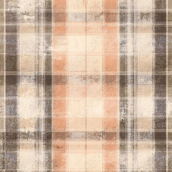 Fototapeta A checkered patterned background with a brown and tan color scheme