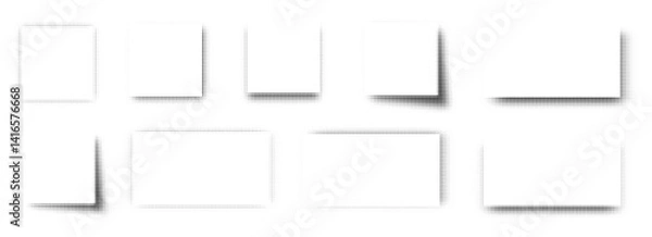 Obraz Square shadow collection with halftone effect. Grain noise gradient frames set