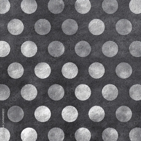 Fototapeta A black and white pattern of silver and white dots
