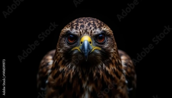 Fototapeta Close up photo of the intense gaze of a Red tailed Hawk