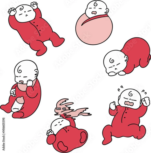 Fototapeta 寝てる？赤ちゃんセット