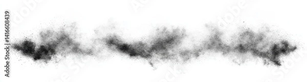 Obraz Abstract Black Dust Particles Scattered on White Background
