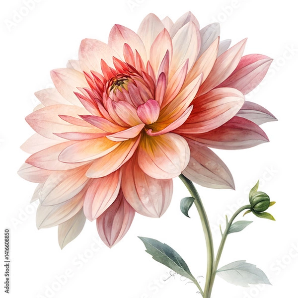 Obraz Watercolor Digital on isolated transparent background