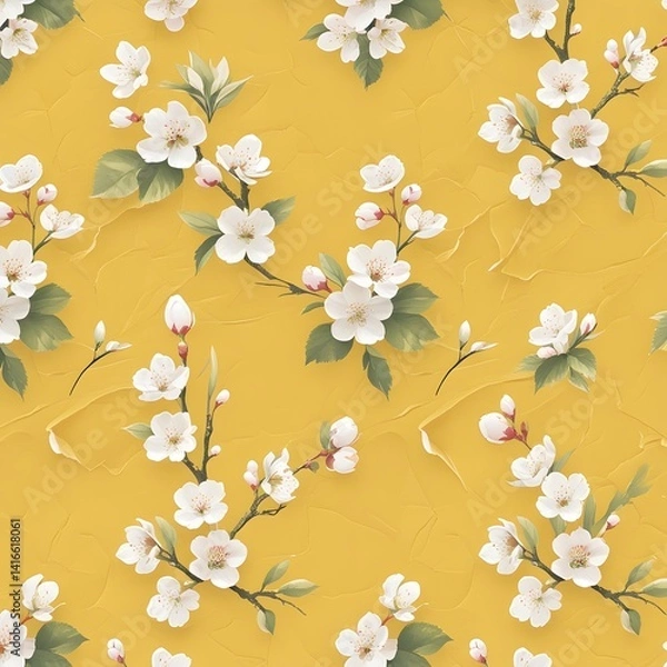 Fototapeta 노란벚꽃배경