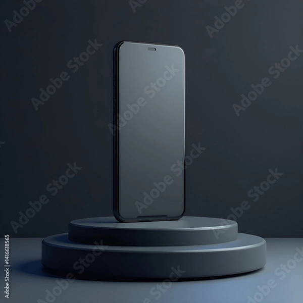 Obraz smartphone with black background