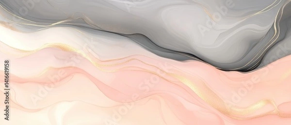 Fototapeta Abstract background design with flowing pastel colors of pink, gray, and white, showcasing modern textures for art, fashion, and contemporary decor projects.