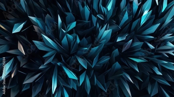 Obraz Abstract blue foliage background with vibrant leaves, nature-inspired design for digital art, wallpapers, and graphic projects. Organic textures and patterns.