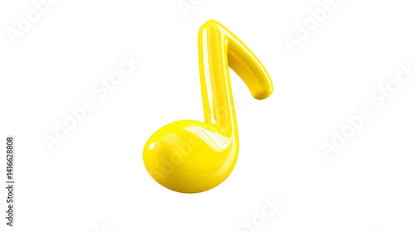 Obraz Floating 3D yellow musical note