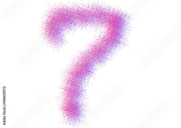 Obraz Abstract Fuzzy Number 7 in Modern Digital Style, Pink and Violet Colors, Isolated Design for Creative Concepts