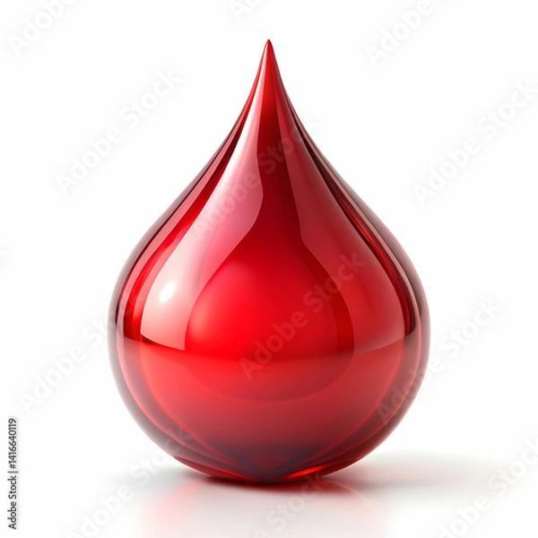 Obraz Red Liquid Drop of Luxury Beauty Oil with Elegant Glossy Texture