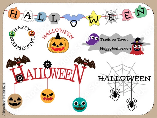 Obraz ハロウィン■ハロウィンのタイトルイラストセット