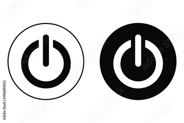 Obraz Power Icon Silhouette Vector Illustration.