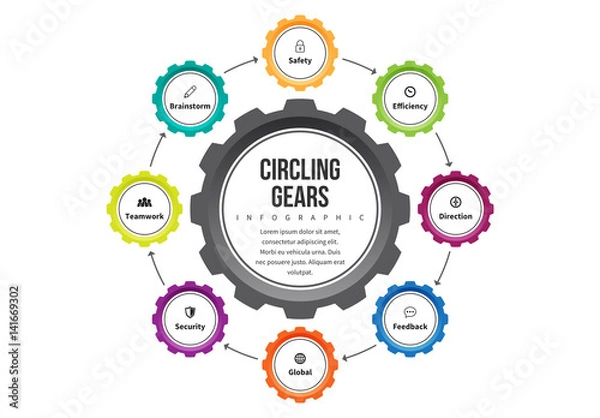 Fototapeta Gear Loop Infographic 2